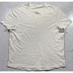 Marine Layer Crewneck T-Shirt Mens XL Cream Tailored Crew Saddle Hem Stretch Tee